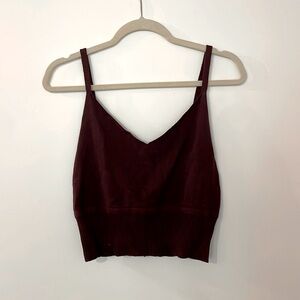 Lulus obey maroon sweater crop tank